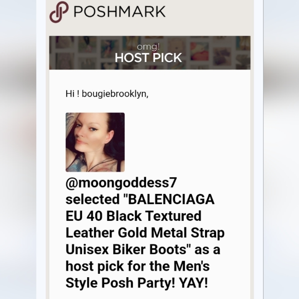 BALENCIAGA EU 40 Black Textured Leather Gold Metal Strap Unisex Biker Boots - Picture 11 of 11